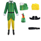Christmas Elf Costume Christmas Buddy Santa Claus Green Suit Hat Coat Pants Men Outfit Xmas New Year Adult Clothes Set ﻿