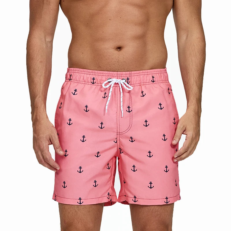 ESCATCH Fast Dry Men's Board Shorts Vertical Stripe New Arrival 2026 Summer Beach Surfing Breathable Mesh Liner Plus Size Shorts