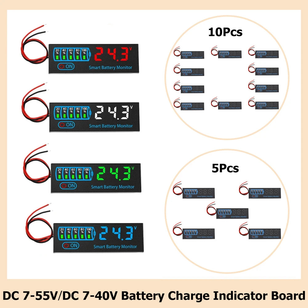 Indicateur de Charge Batterie LED DC 7-55V