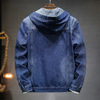 Veste en jean homme à capuche – Streetwear boutonnée