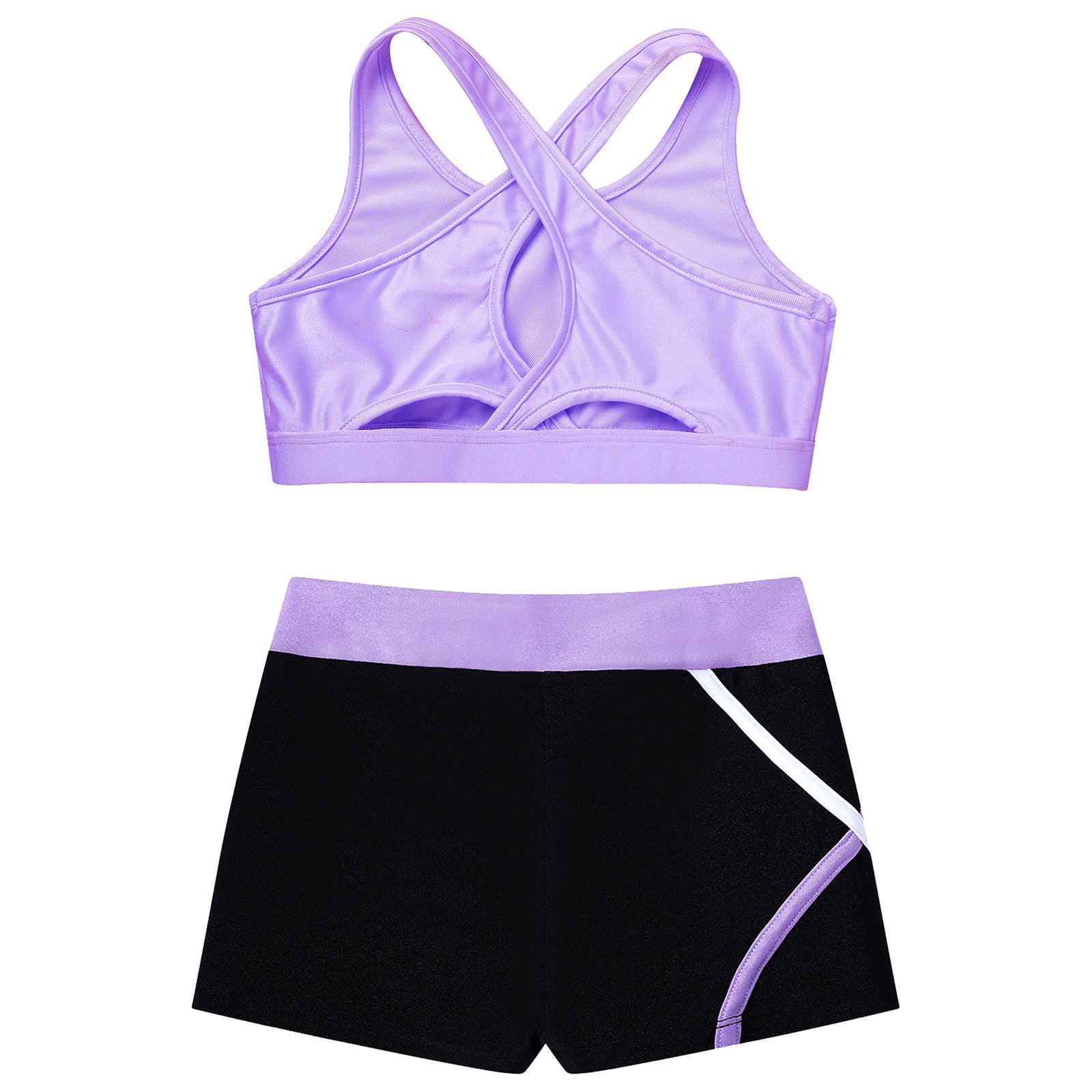 Children's Clothing Girls Ballet Dance Suits Crop Top + Shorts Sports Sets for Running Gym Workout Outfit 8 10 14 16 Kids Sets