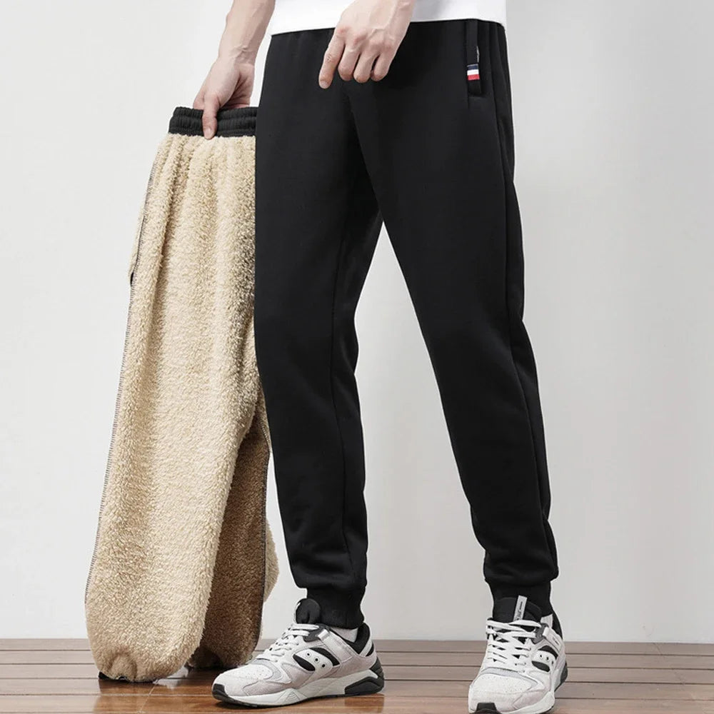 Pantalon Jogging Homme Polaire Chaud – Cordon Taille Élastique Hiver Confort