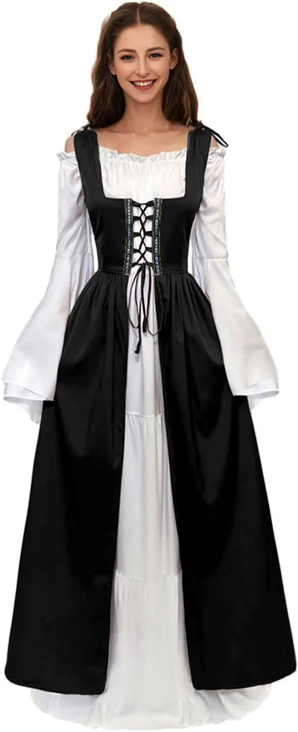 Women Medieval Dress Ren Faire Costume Renaissance Outfit  Dress Halloween Costume for Women