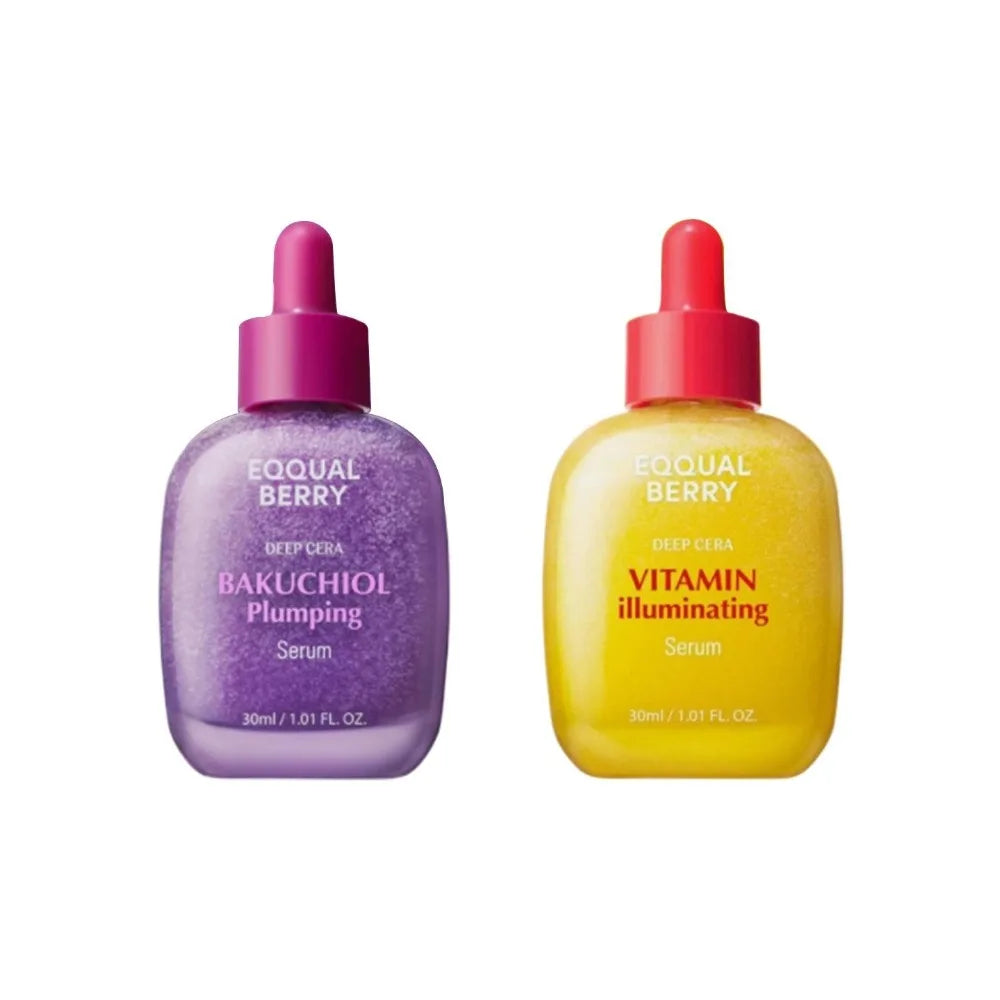 EQQUALBERRY 30ml Face Care Serum Moisturizing &Nourishing Brightening Illuminating Bakuchiol Plumping Serum Skincare Beauty Tool