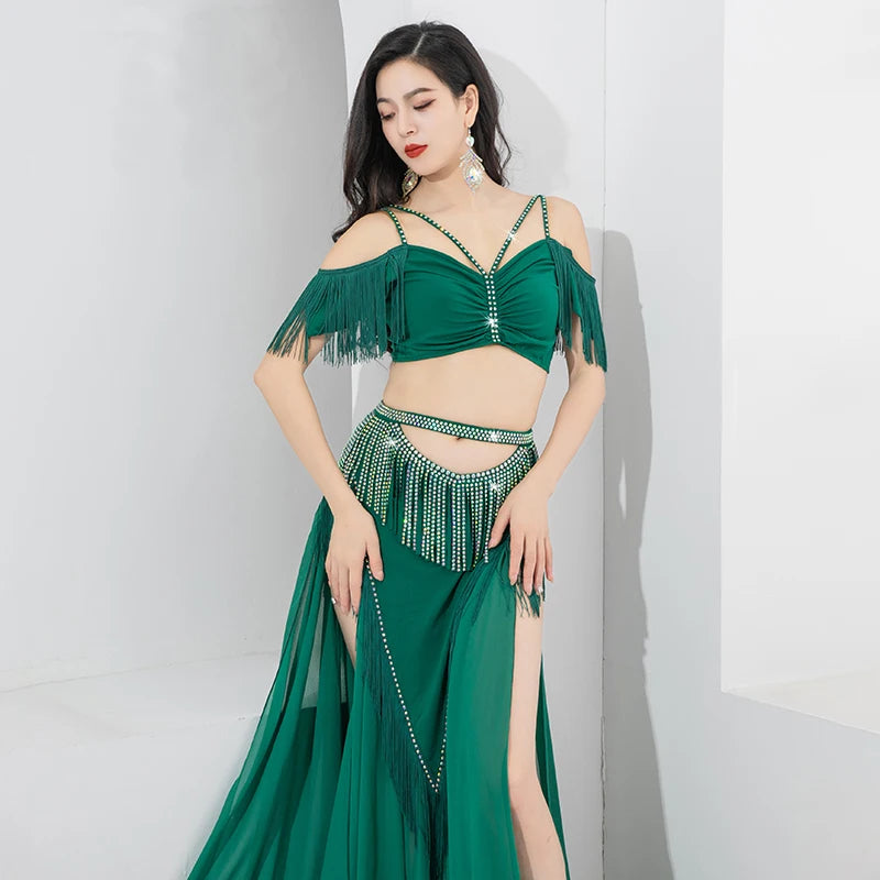 Belly Dance Costume Dance Wear Adult Belly Dance Lesson Wear Dress Suit Practice Clothes Skirt Bellydance Professional Dancing