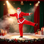 Adult Santa Costume Set, Velvet Suit with Hat Belt Beard for Christmas Party