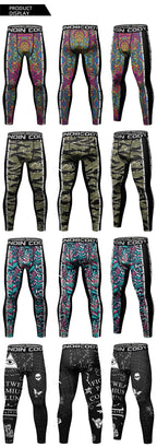 Legging Compression MMA Homme – BJJ Kickboxing Fitness Impression 3D