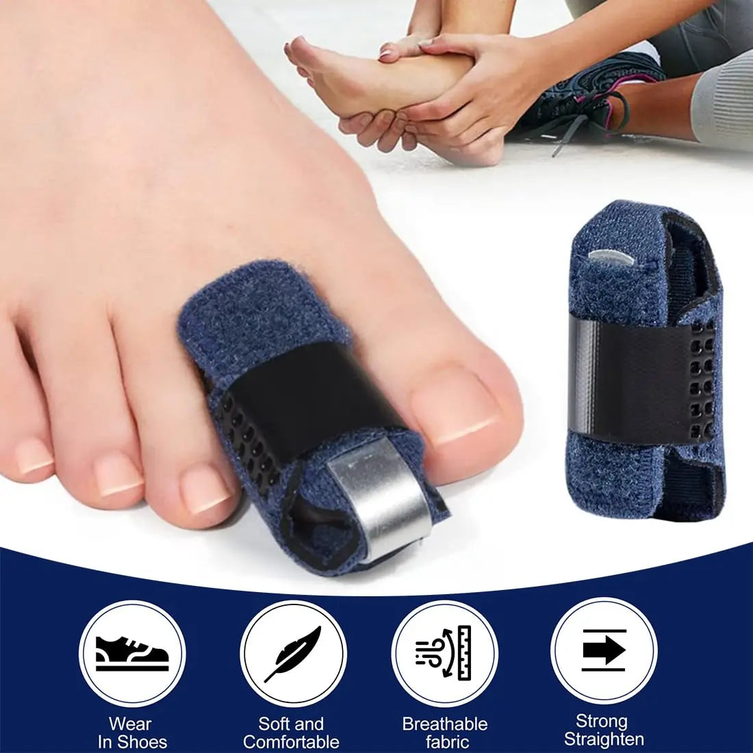 Toe Splints for Straightening Hammer Toe Corrector Toe Straightener Finger Support Brace Stabilizer Women Men Broken Toe Support