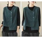 Veste femme style japonais vintage – Col V et boutons