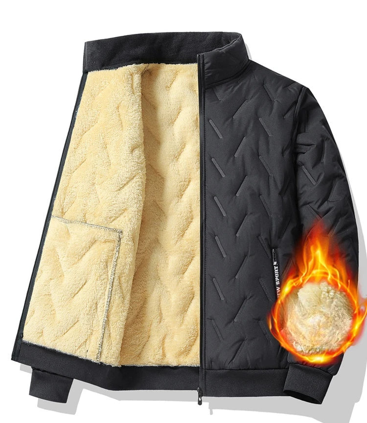 Parka Homme Laine d’Agneau – Imperméable Légère Col Montant Hiver