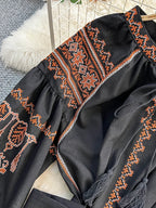 European Retro Ethnic Style Dress for Women in Spring and Autumn,