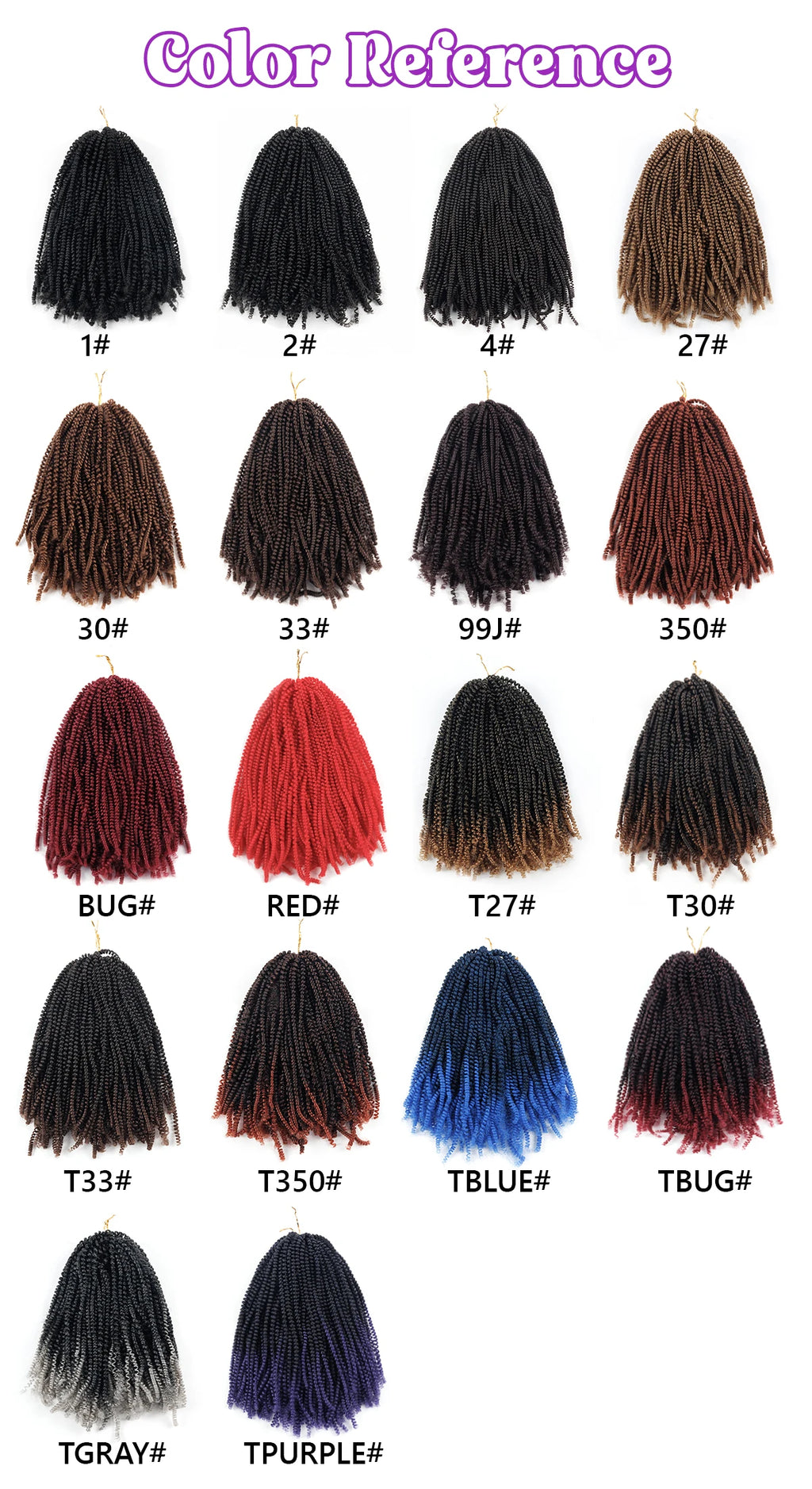 Latest and Hottest Wholesale Afro Twist Braiding Hair Spring Twists Hair Extensions Pre-curled for Short Kinky Twist Braids