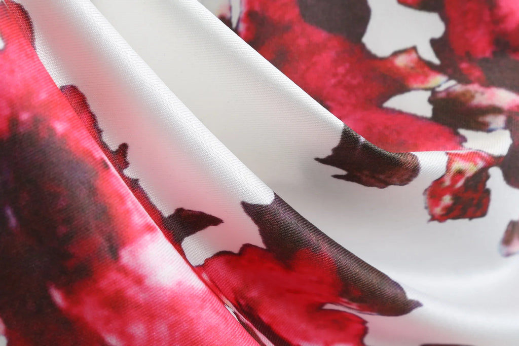 Dresses For Women Summer Style 2025 New Elegant Floral Printing Splicing Sexy Dresses Casual Office Lady Vestido Female Clothing