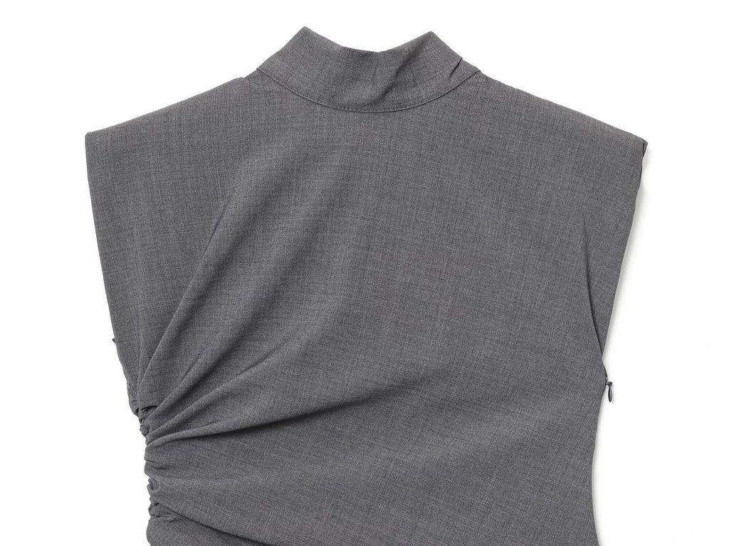 European and American style foreign trade women's clothing new 2025 fashionable versatile solid color no cuff shoulder pad top