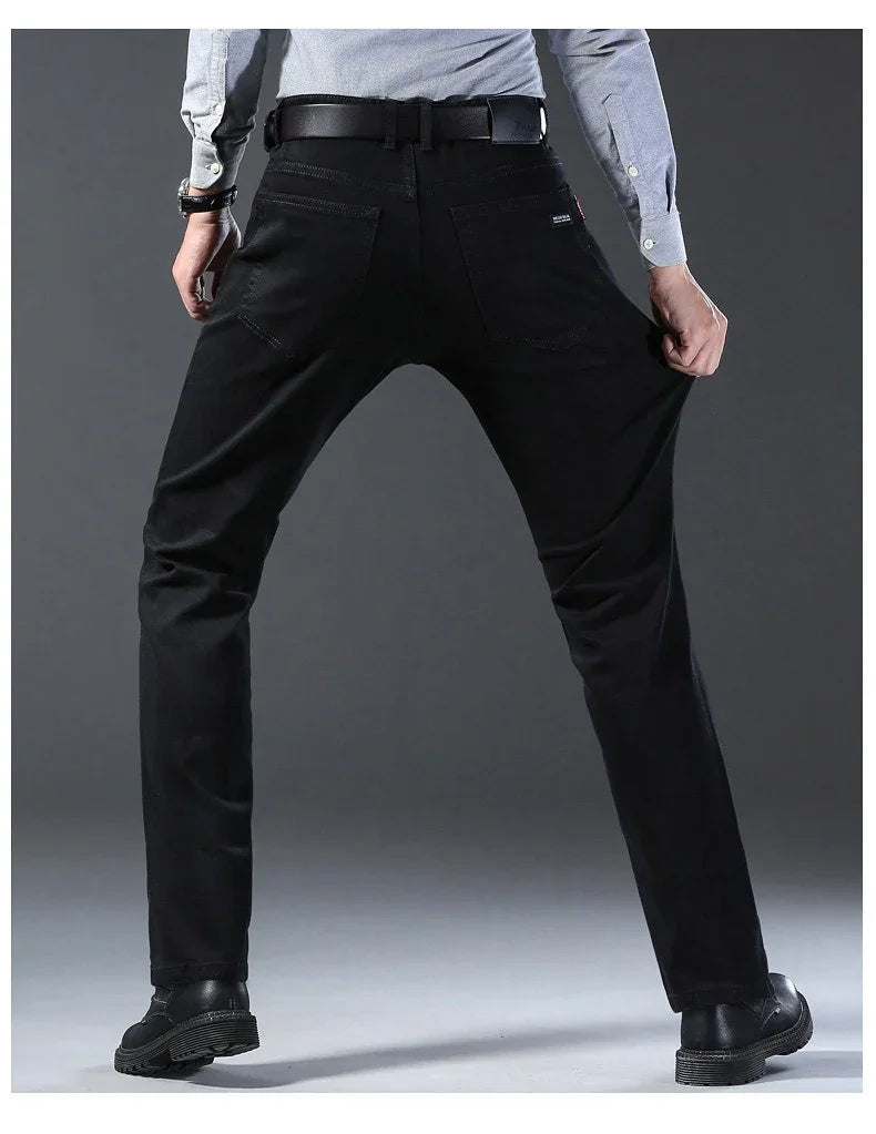 Men Classic Advanced Fashion Brand Jeans Jean Homme Man Soft Stretch Black Biker Masculino Denim Trousers Mens Pants Overalls