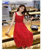 robe femme Summer Polka Dot Womens Dresses Elegant Square Neck