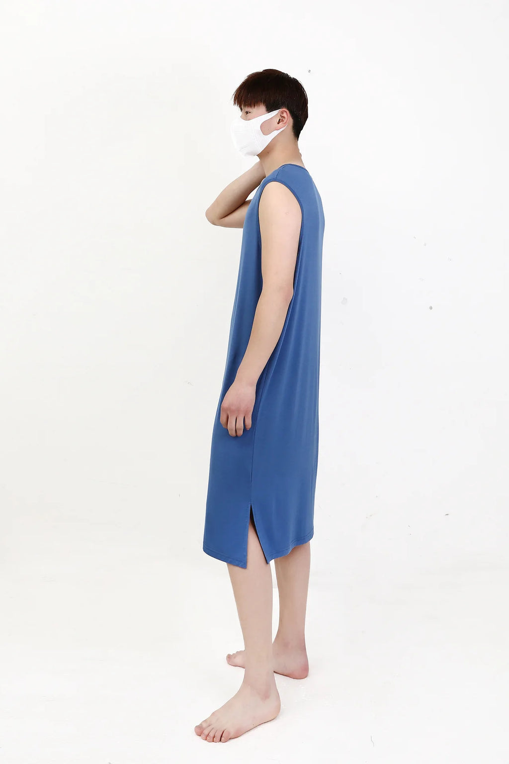 Men's Sleepwear Vest Long Dress Comfortable Home Clothes Bathrobe Sexy Nightwear Spring Summer Autumn Winter Youth Pajamas ﻿