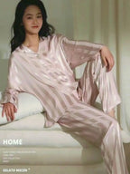 Sleepwear Summer Wear New Women's Youth Stripe Ice Silk Thin Short