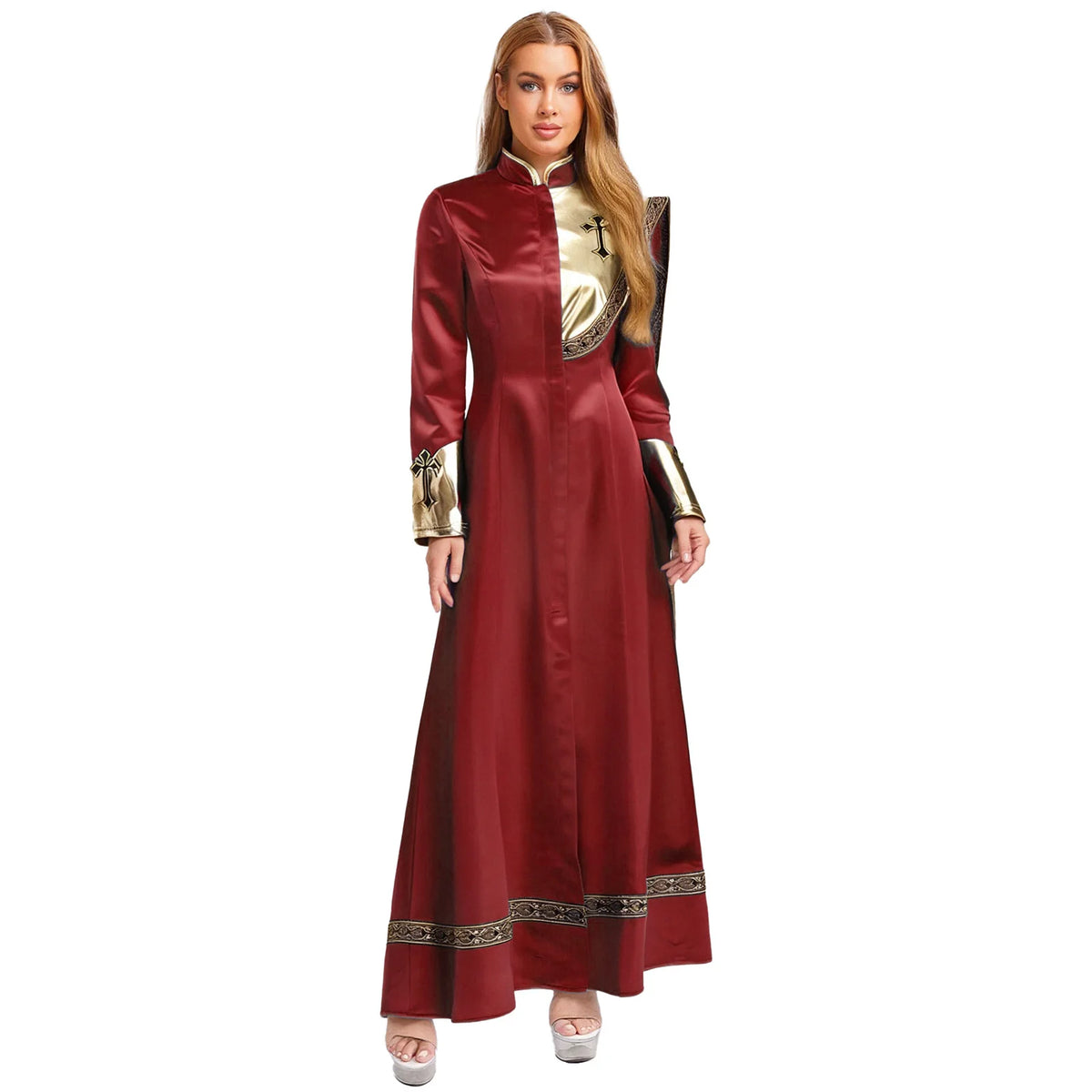 Robe longue femme asymétrique – Détails brillants