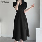 Women Fashion OL Work Sundress ZANZEA Elegant Summer Short Sleeve