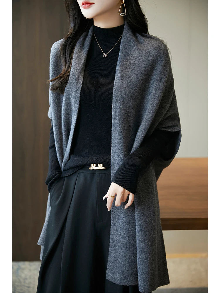 Cardigan Laine Mérinos 100% Femme – Cachemire Doux Col V Automne Hiver