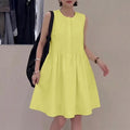 Women Bohemian Dresses Short Robe Solid Color Casual Loose Mini Vestidos 2026 ZANZEA Sleeveless Tank Summer Party Sundress