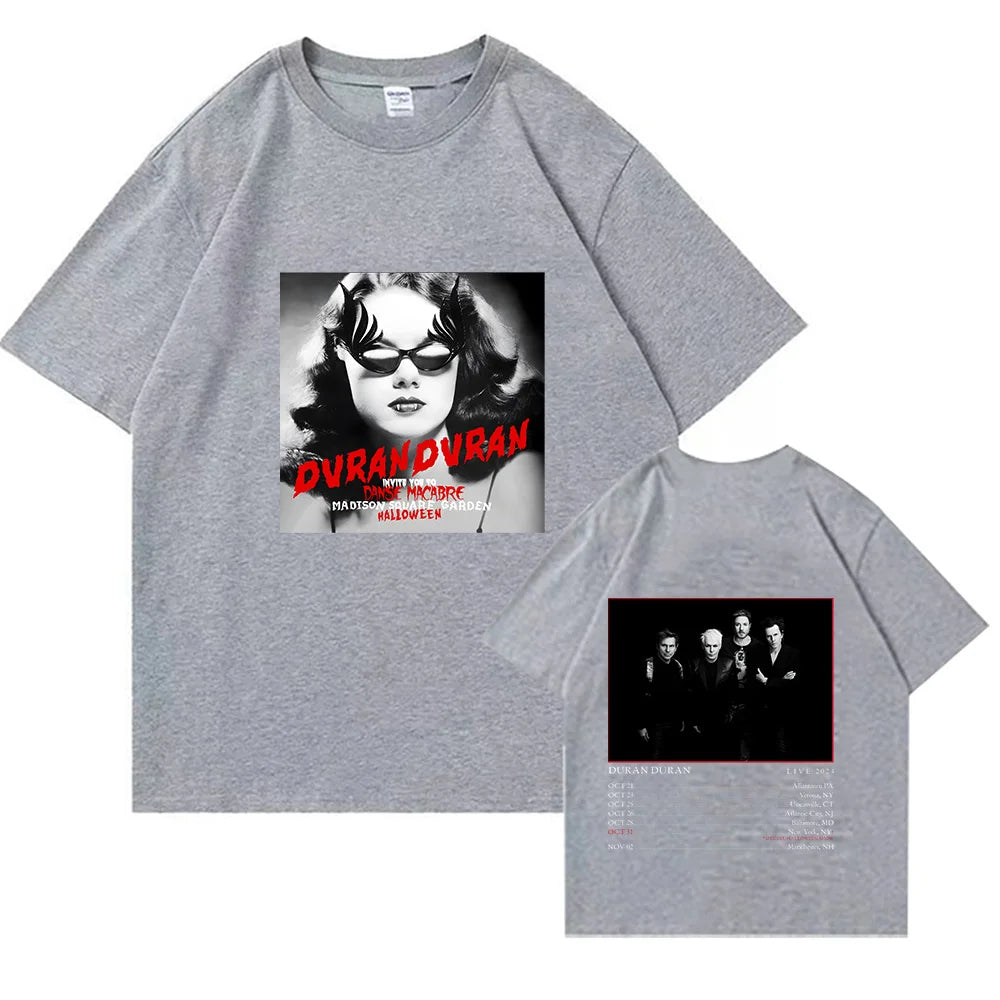 Fashion Vintage Men's Women T-shirt Duran Duran 2024 Concert Tour Tee-shirt Large High Quality Cotton Tshirt O-neck Unisex Tops