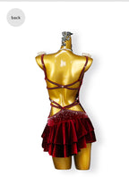 New Velvet Latin Dance Party Dress Sexy Adult Womens Short Skirt Ballroom Costume Cha-Cha Line Suit Girls Sport Party Customized