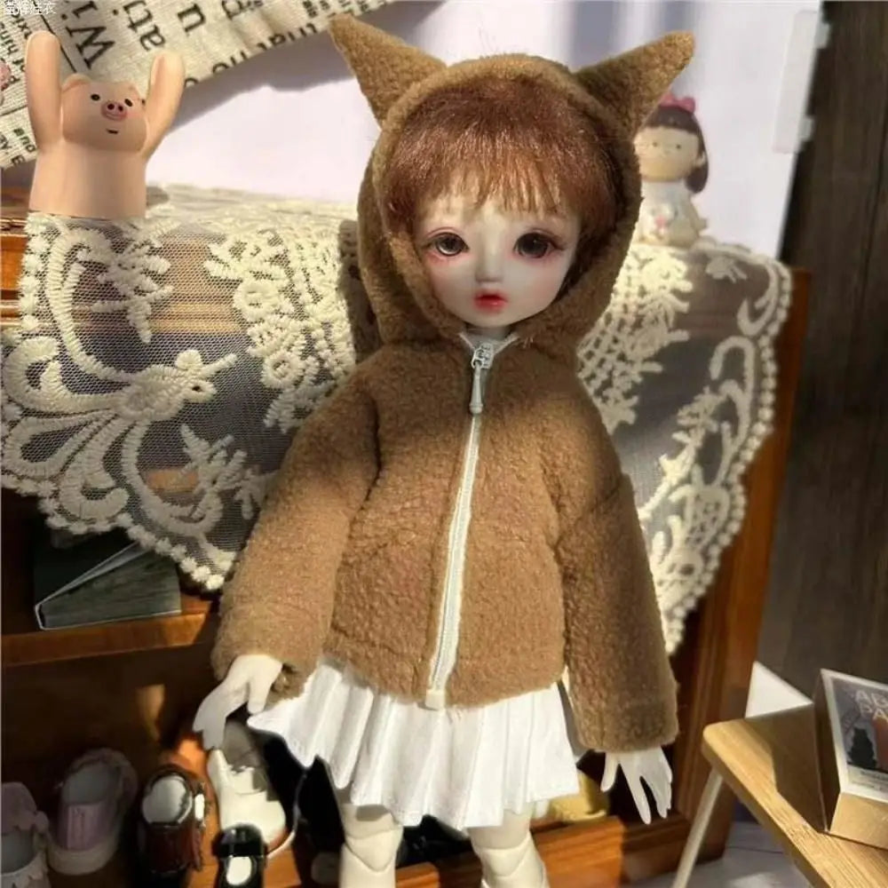 Fashion Doll Plush Hoodies Casual Wears DIY Accessories Cartoon Tops Handmake for 1/3 1/4 1/6 BJD Doll For 30/45/60cm Doll