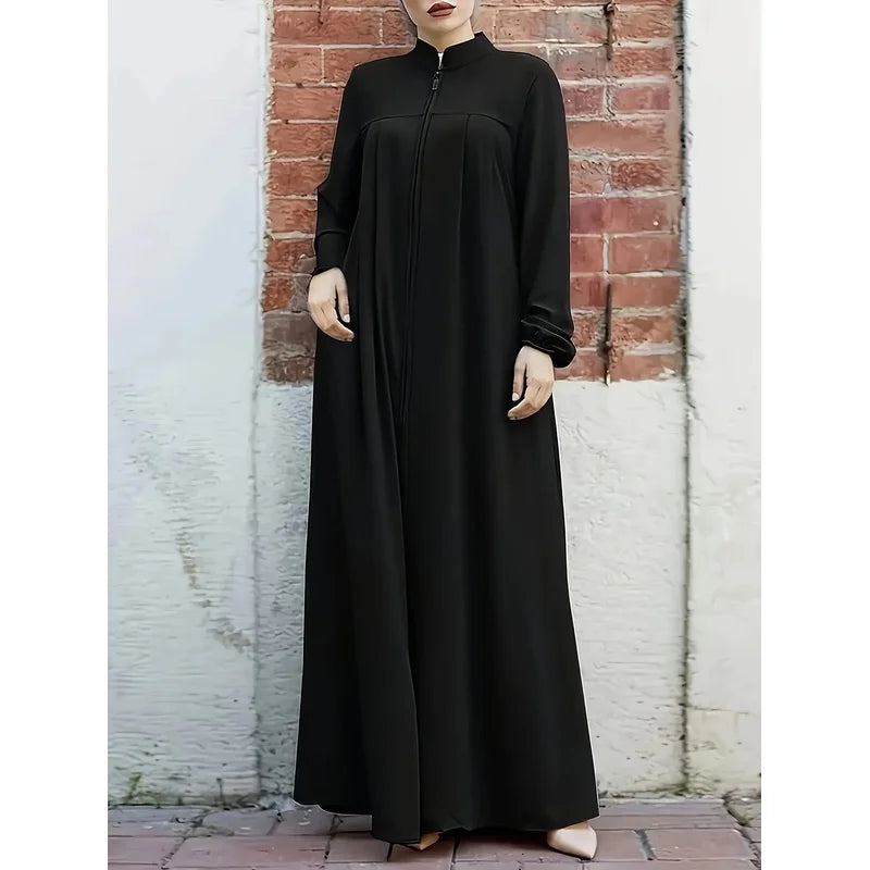 Robe noire femme mi-longue – Coupe ample en chiffon