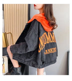 Plus Velvet Thickening 2022 Winter Denim Jacket Women's Hooded Embroidery Loose Warm Cotton Clothes Cotton Clothes Ins Tide W228