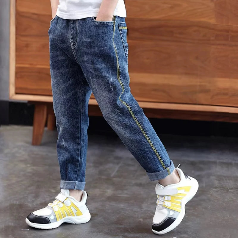 IENENS Kids Boys Clothes Jeans Pants Children Wears Denim Clothing Infant Baby Trousers Bottoms 4 5 6 7 8 9 10 11 Years