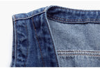 Gilet en jean femme – Col V et fermeture boutonnée