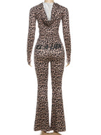 Ensemble femme streetwear deux pièces – Veste et pantalon évasé