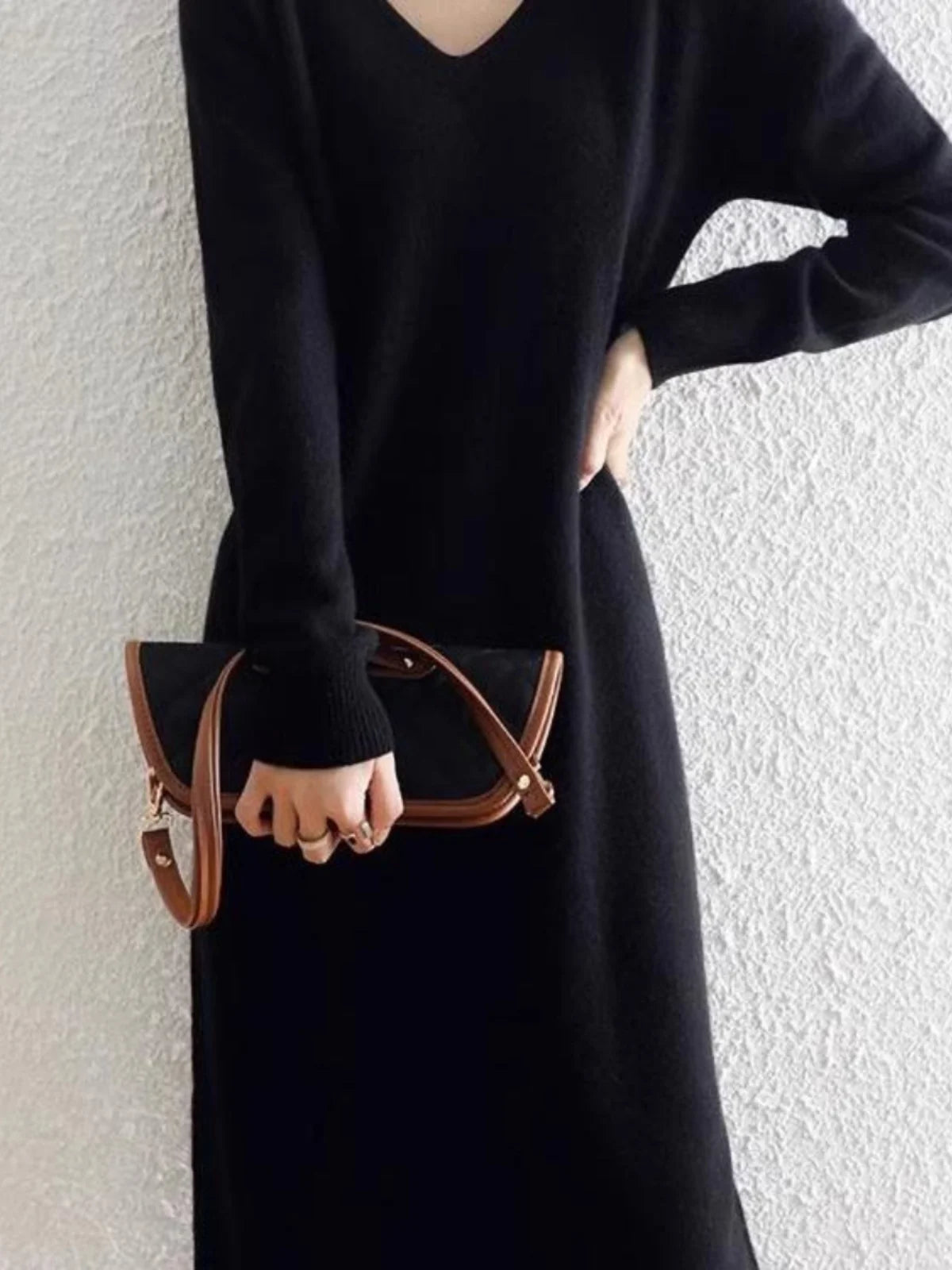 Cashmere Sweater Womens Dresses Wool Autumn Winter New Elegant Knitted Long Dress Female Casual Warm Skirts Vestidos CQ317