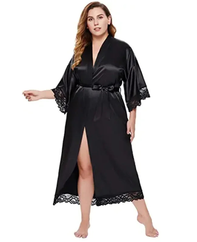 Robe de chambre femme satinée – Kimono de mariage