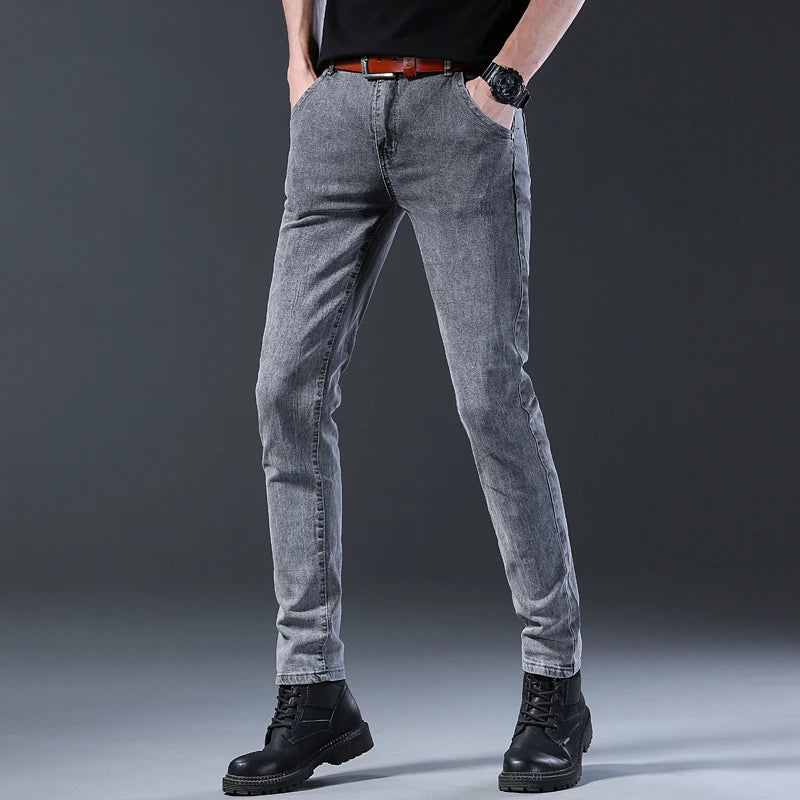Jean gris slim homme – Denim stretch streetwear