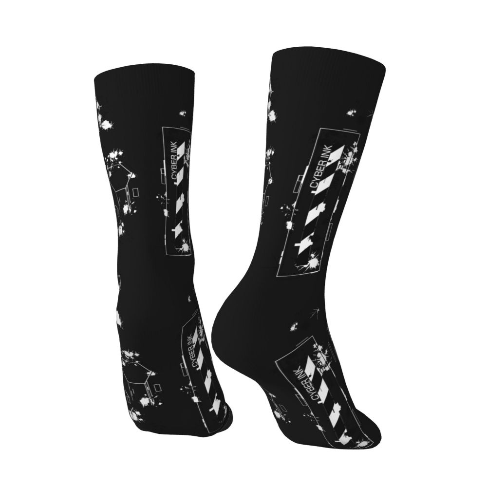 Techwear Men's Crew Socks Unisex Fun Japanese Future Tech Street Wear Style Spring Summer Autumn Winter Dress Socks