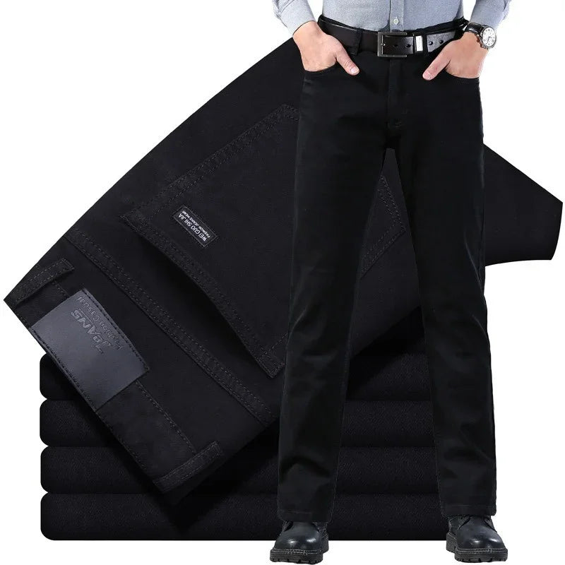 Men Classic Advanced Fashion Brand Jeans Jean Homme Man Soft Stretch Black Biker Masculino Denim Trousers Mens Pants Overalls