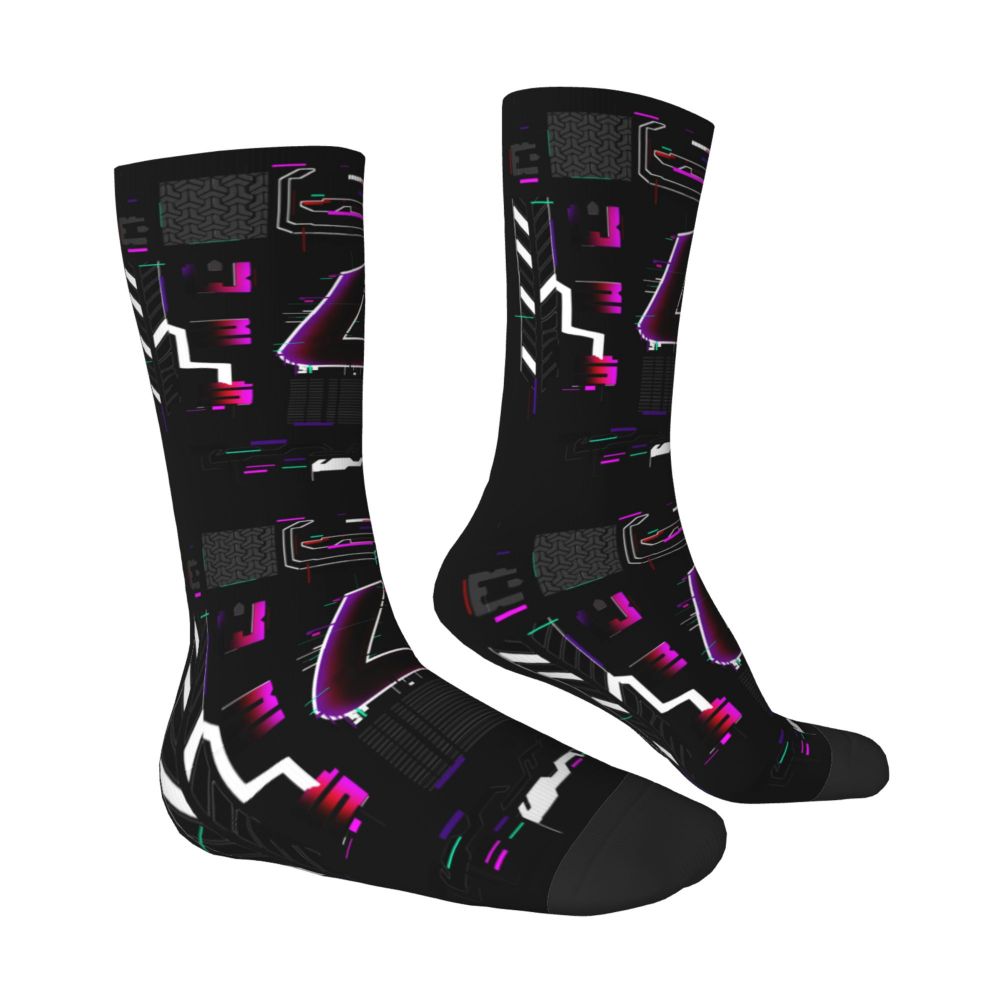 Techwear Men's Crew Socks Unisex Fun Japanese Future Tech Street Wear Style Spring Summer Autumn Winter Dress Socks