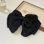 Barrette à grand nœud superposé – Noir ou beige
