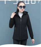 2025 New Women Add Velvet Cotton Jacket Female Winter Fleece Warm Hood Fashion Coat Ladies Down Padded Jackets M- 5XL Coat