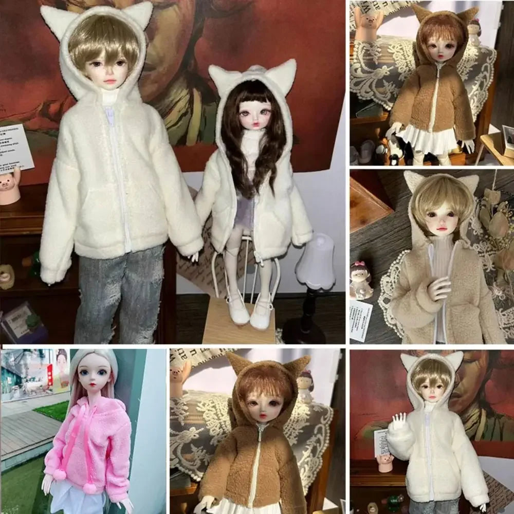 Fashion Doll Plush Hoodies Casual Wears DIY Accessories Cartoon Tops Handmake for 1/3 1/4 1/6 BJD Doll For 30/45/60cm Doll