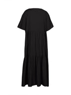 plus Size Women's Casual Loose V-Neck Solid Long Dress Spring Summer Pleated Big Size Women's Dress