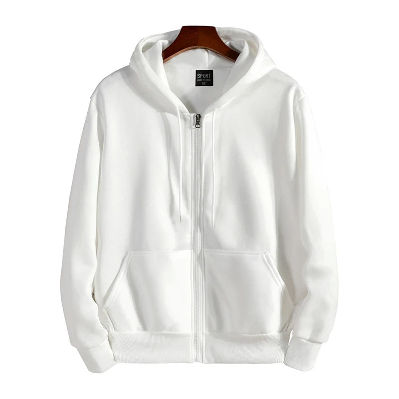 Hoodie homme zippé – Coton et polyester