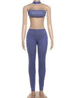 Weird Puss Hottie Polka Dot 2-Piece Set Women Halter Chest Wrapped