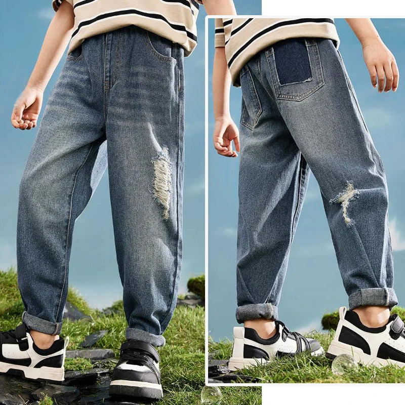 IENENS Kids Boys Clothes Jeans Pants Children Wears Denim Clothing Infant Baby Trousers Bottoms 4 5 6 7 8 9 10 11 Years