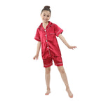 Pyjama enfant deux pièces – Effet satiné et détails contrastants