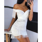 Robe de soirée femme à franges