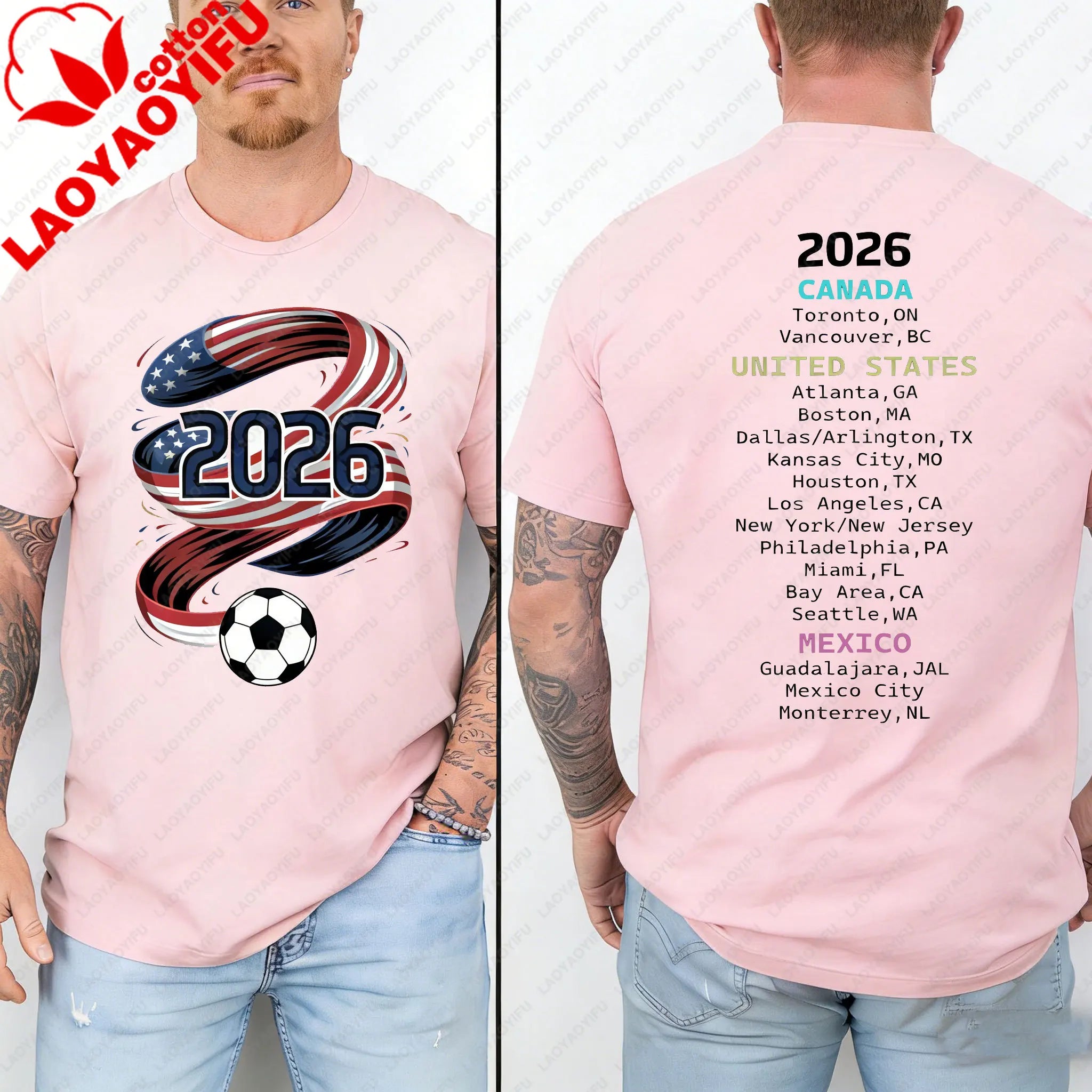 2026 Soccer Part Supplies T-shirts North America Soccer T-Shirt Host Cities List Soccer Fan Gift Shirt Apparel Graphic T Shirts